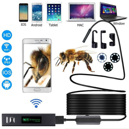🔍 48 % RABATT! ✨ 3-I-1 ENDOSKOP - 2,0 MP HD med 6 LED-lys, IP67 vanntett, kompatibel med smarttelefoner for hjemmeinspeksjon og gjør-det-selv-prosjekter 📱🛠️