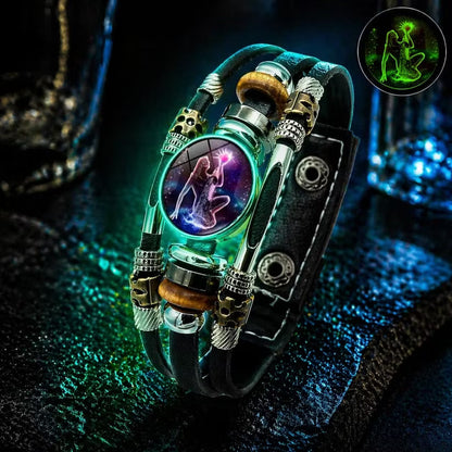 ✨ 50% RABATT – Zodiak armbånd med flettet lær – eksklusive symboler – refleksjon av din individualitet – perfekt gave – for deg som elsker detaljer – bær stjernetegnet ditt