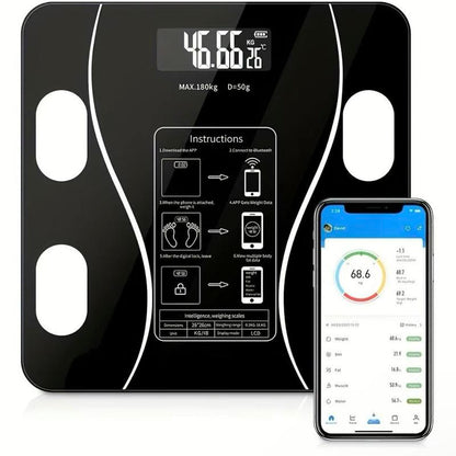 ⏳SISTE DAGS SALG 48% RABATT🔥Smart BMI digital trådløs vekt med LCD-skjerm