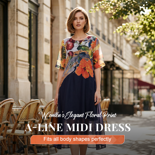 💃2026 New Arrival Pre-Sale💕Women's Elegant Flowy Floral Print Plus Size Dress