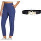 👖 50% RABATT – Høytaljede cargo-bukser – 4-veis stretch – glidelåslommer – pustende & hurtigtørkende – fra gym til gate – for hverdag og trening