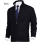 💥Men's Solid Color Standing Collar Fashion Cardigan Sweater Knit Jacket