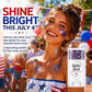 3-i-1 Patriotic Glow😍✨ Rød, hvit og blå glitter-bodystick