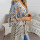 🌸Vårsalg 49 % rabatt🌸Blomstrete kimono-cardigans for damer med volanger på ermene, snøring og løst snitt i boho-stil