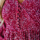 48 % rabatt💃Damekjole i rayon med blomstermønster, smockert midje og fôr
