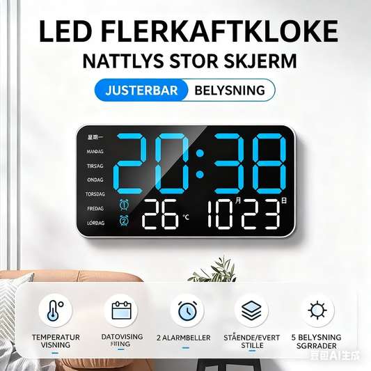 📢📢49% OFF !! ⏰Multifunctional decorative LED digital wall clock，The limitless digital clock for the modern UK home