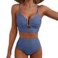 🎉 Denne ukens spesialtilbud – 48% rabatt ✨ Push-up-bikini med høy midje til dame