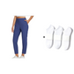 👖 50% RABATT – Høytaljede cargo-bukser – 4-veis stretch – glidelåslommer – pustende & hurtigtørkende – fra gym til gate – for hverdag og trening