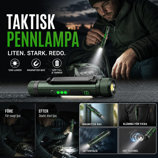 🛒 50 % RABATT NÅ! 🔦 Multifunksjonell, pennformet arbeidslampe med sterk magnet – Kompakt og håndfri, perfekt for garasjen, verkstedet og bilvedlikehold 🛠️