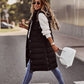 Women's Long Sleeveless Vest with Hood for Winter