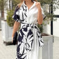 🔥Women's Printed Color-Block Shirt Dress