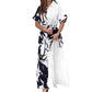 🔥Women's Printed Color-Block Shirt Dress