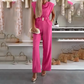 🌞Spring Awakening: 48 % rabatt!💐Damejumpsuit «Elegance»: Fossfallsutringning og gulldetaljer