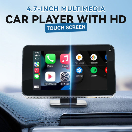 📱4,7-tommers HD-berøringsskjerm for multimediaspiller i bilen – Sveip med fingertuppene og forvandle kjøretøyet til et smart underholdningssenter umiddelbart!🚗✨