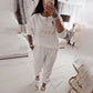 ✨Women's Long Sleeve Top & Pants Set – Soft Elastic Fabric, WFH-Ready & Comfy for Daily Errands