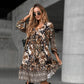 🍂Elegant V-Neck Long-Sleeve Printed Dress