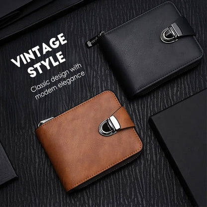 🍂Men's Vintage Compact Zipper Wallet