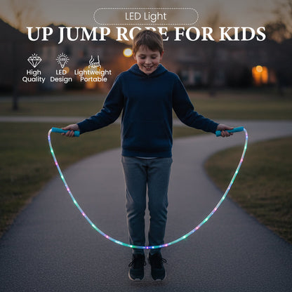 🕹️ KJØP 2, GRATIS 1! 🎉 LED hoppetau – 3 lysmoduser, justerbar lengde og sklisikker ✨📦