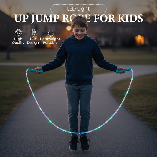 🕹️ KJØP 2, GRATIS 1! 🎉 LED hoppetau – 3 lysmoduser, justerbar lengde og sklisikker ✨📦