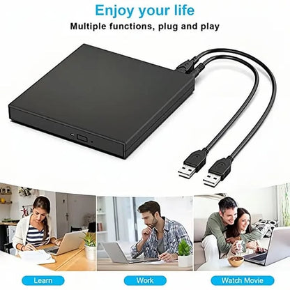 💿Ingen diskstasjon på den bærbare datamaskinen din? Nå har du det! Ekstern CD/DVD-brenner 48 % RABATT📀