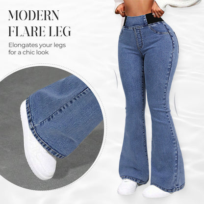 📢📢48 % RABATT!!⏰Damejeans med høy midje og stretch, flare