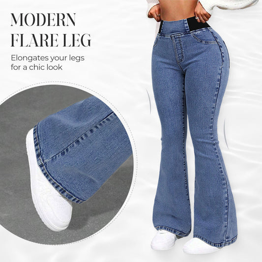 📢📢48 % RABATT!!⏰Damejeans med høy midje og stretch, flare