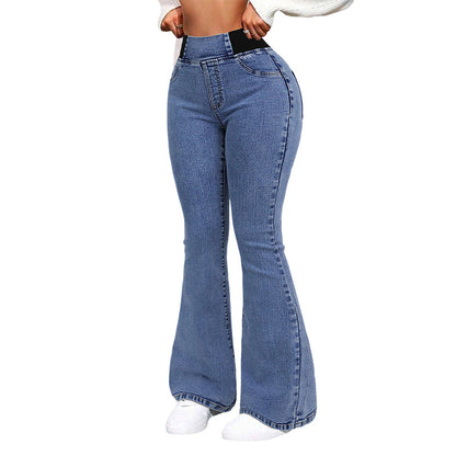 📢📢48 % RABATT!!⏰Damejeans med høy midje og stretch, flare