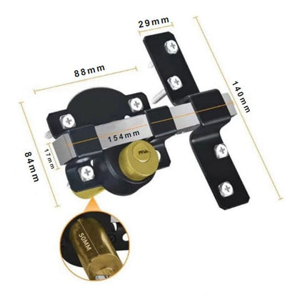 🔒 50/70 mm lang åpningsportlås – Maksimal sikkerhet med 5 nøkler! 🛡️🔑