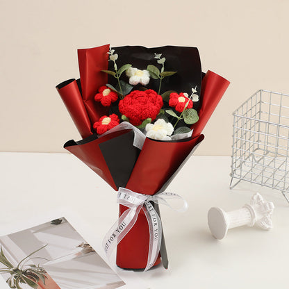 🔥【Spesialtilbud til morsdagen!】🔥Håndlaget, delikat heklet blomsterbukett