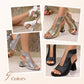 💎 49% OFF! 💎 Women's Elegant Peep-Toe Heeled Sandals – Woven Texture, Stable Block Heel & Breathable Open-Toe Design 👠✨