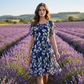 🌸 48 % RABATT NÅ! ✨ Blomsterkjole i A-formet stil til dame – dobbelt lags chiffon, elegant trykk og knelang passform 👗