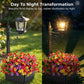 🌿🌞 2-i-1 solcellelampe med blomsterpotte – varmt hvitt lys, værbestandig for hage, terrasse og inngangsparti