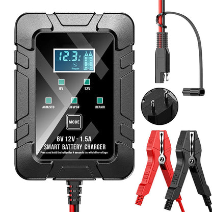 🔥Tidsbegrenset kampanje 48 % RABATT🔥1,5A 6V 12V automatisk batterilader