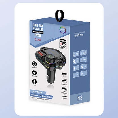 Kjøp mer – spar mer 🎁 Universal dobbeltport bil FM Bluetooth-sender – Trådløs musikk, håndfrie samtaler og dobbel USB-lader 🔌
