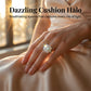 Brilliant Double Halo Square Ring for kvinner