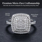 Brilliant Double Halo Square Ring for kvinner