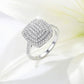 Brilliant Double Halo Square Ring for kvinner