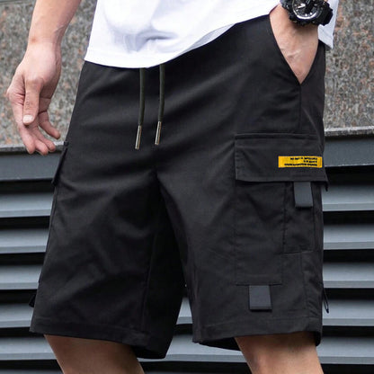 Casual cargoshorts for menn med snøring i livet