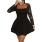 Plus Size A-formet minikjole med blondermer for kvinner