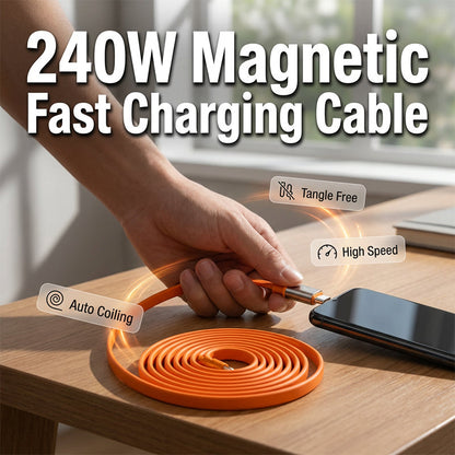 240W magnetisk selvopptrekkende type-C-kabel