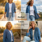 🧥Ny ankomst 48 % RABATT!🍊Klassisk denimjakke med knapper foran til dame