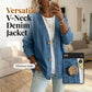 🧥Ny ankomst 48 % RABATT!🍊Klassisk denimjakke med knapper foran til dame