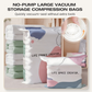 🧳 Vakuumposer uten pumpe – Trykk og forsegl, ingen pumpe nødvendig. Sparer 80 % plass, holder klærne tørre og støvfrie. Perfekt for klumpete sengetøy og utstyr utenom sesongen. 🛏️🗄️