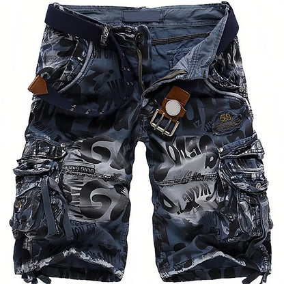 Herre cargoshorts 🩸 Klassisk og robust, med mange lommer til alt du trenger, glidelås med jevn åpning, slitesterk og slitesterk, egnet for jobb og fritid 💪