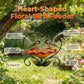 Hjerteformet fuglemater med blomsterdesign