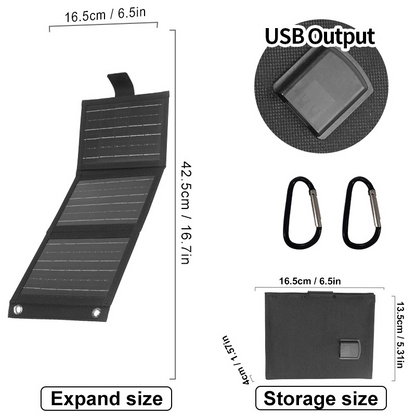 🔋 BEGRENSET TILBUD: 48% RABATT! 🏆Bærbart solcellepanel med USB-lading