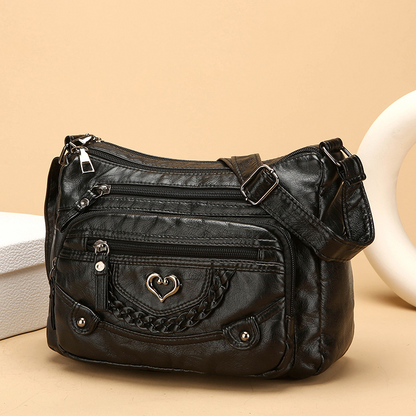 📢📢48 % RABATT!! ⏰Myk crossbody-veske i PU-skinn med flere lommer til dame