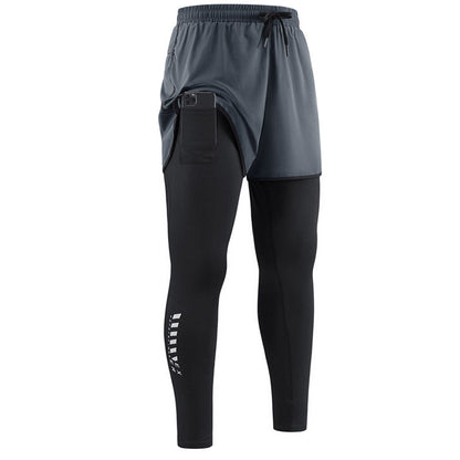 🏃‍♂️ 48 % RABATT NÅ! 💨 Menns 2-i-1 løpetights med shorts – kompresjon og hurtigtørk – sportstights med lomme til mobilen 📱👖