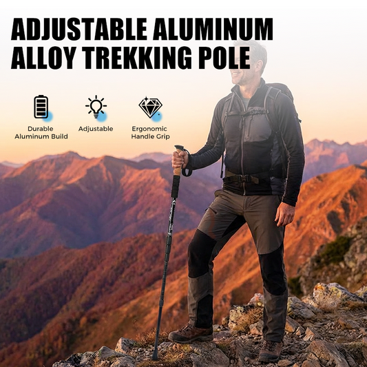 ⛰️ BEGRENSET TID 48% RABATT! ✨ Justerbar turstav i aluminiumslegering – Slitesterk, støtdempende, lett 🌲