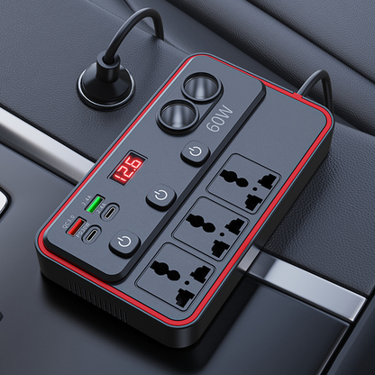 Multifunksjonell billader med AC-uttak og USB